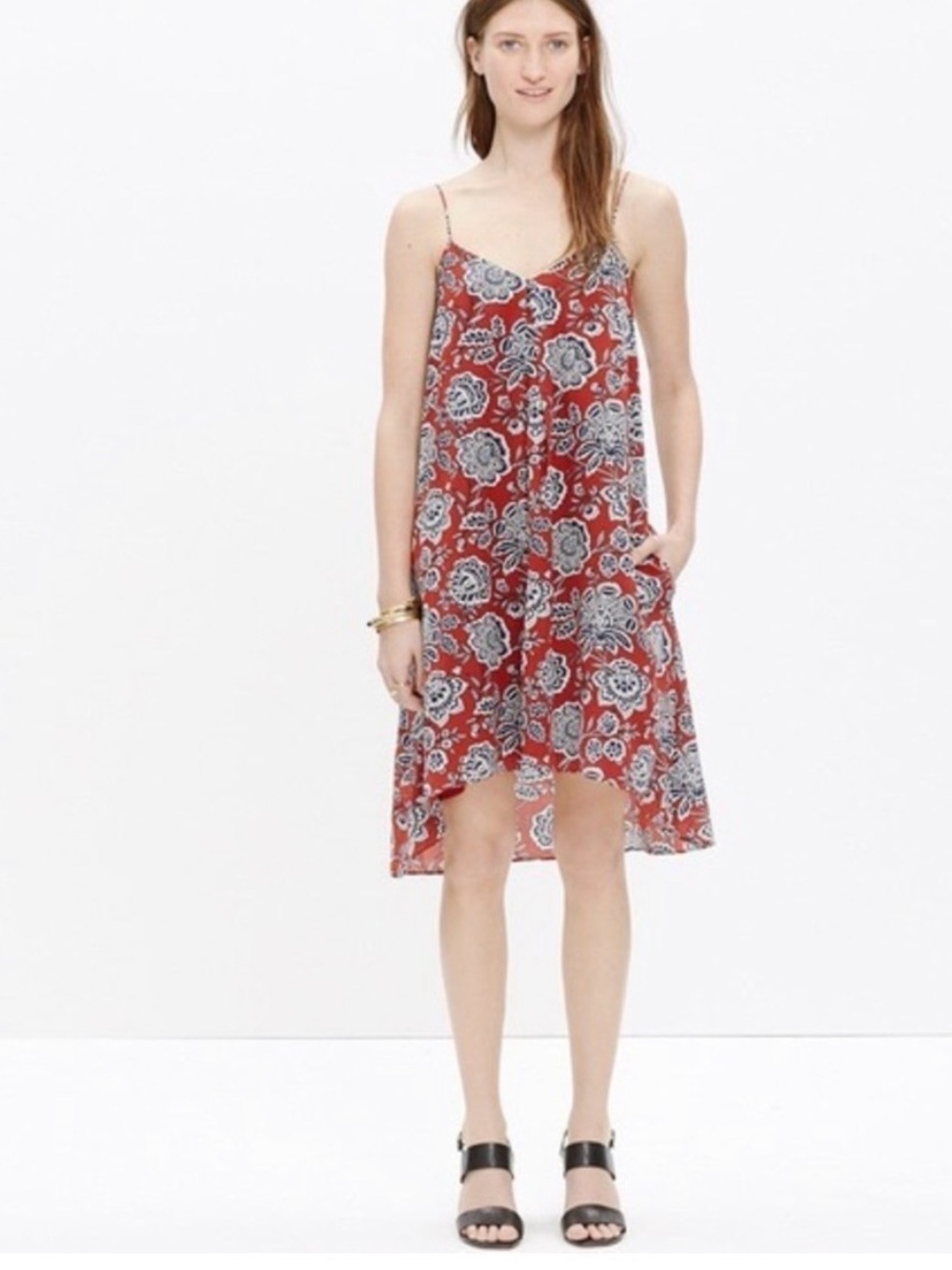 Madewell Silk Trapeze Cami dress in Italian Floral  XXS

NWOT